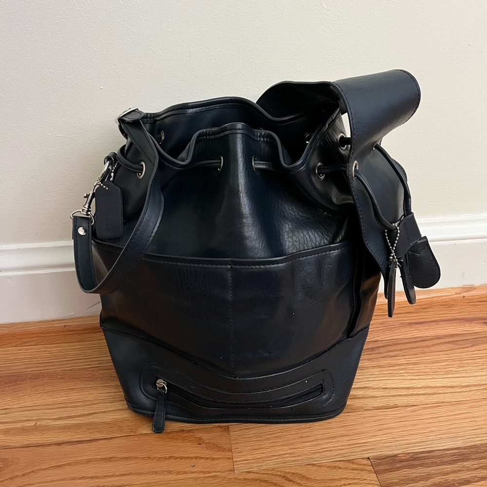 Vintage Coach Bucket Bag navy blue